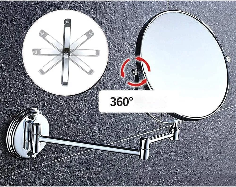 Vanity Mirror, Makeup Mirror Vanity Mirror Bathroom Makeup Mirror,Copper Vanity Mirror Rotating Beauty Mirror Double-Sided 3X Magnification Wall Mounted Mirror Cosmetic Mirror