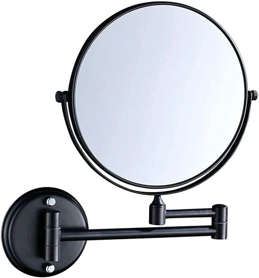 Vanity Mirror, Makeup Mirror Vanity Mirror Bathroom Makeup Mirror,Copper Vanity Mirror Rotating Beauty Mirror Double-Sided 3X Magnification Wall Mounted Mirror Cosmetic Mirror