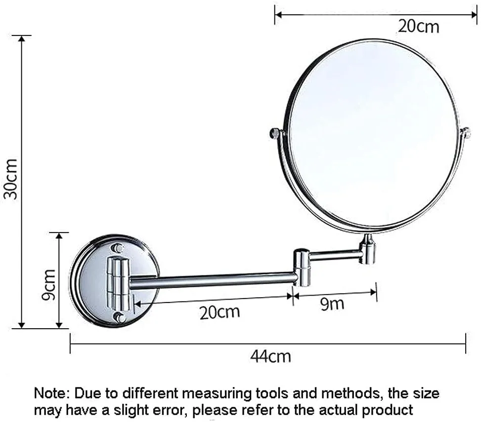 Vanity Mirror, Makeup Mirror Vanity Mirror Bathroom Makeup Mirror,Copper Vanity Mirror Rotating Beauty Mirror Double-Sided 3X Magnification Wall Mounted Mirror Cosmetic Mirror