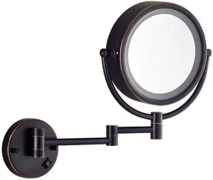 Vanity Mirror,Makeup Mirror Vanity Mirror Wall Mounted Led Illuminated Bathroom 3X Magnification Double-Sided 360° Swivel Extendable Cosmetic Mirror/E