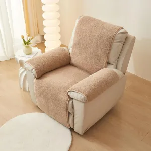 vctops Sherpa Fleece Recliner Chair Cover Super Soft Warm Plush Sofa Slipcover Furniture Protector Non Slip Washable Reclining Chair Cover for Kids, Pets (Camel,30"x91")