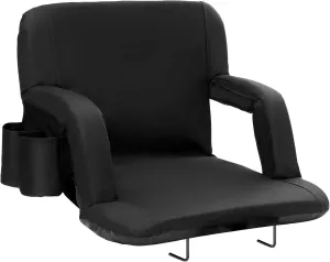 VEVOR Stadium Seat with Back Support, Wide Bleacher Seat Back, Folding Padded Cushion Stadium Chair, Portable Reclining Chair with Hook Pocket Cupholder, Ideal for Sport Event Beach Camping Concert