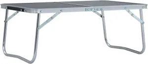 vidaXL Folding Camping Table Grey 23.6x15.7 - Aluminum, Tailgating/Picnic/BBQ/Outdoor Activities, No Assembly