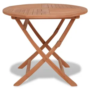 vidaXL Folding Patio Table 33.5"x30" Solid Teak Wood