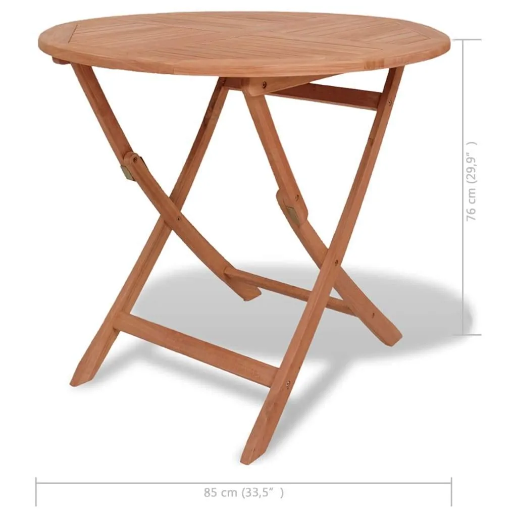 vidaXL Folding Patio Table 33.5"x30" Solid Teak Wood