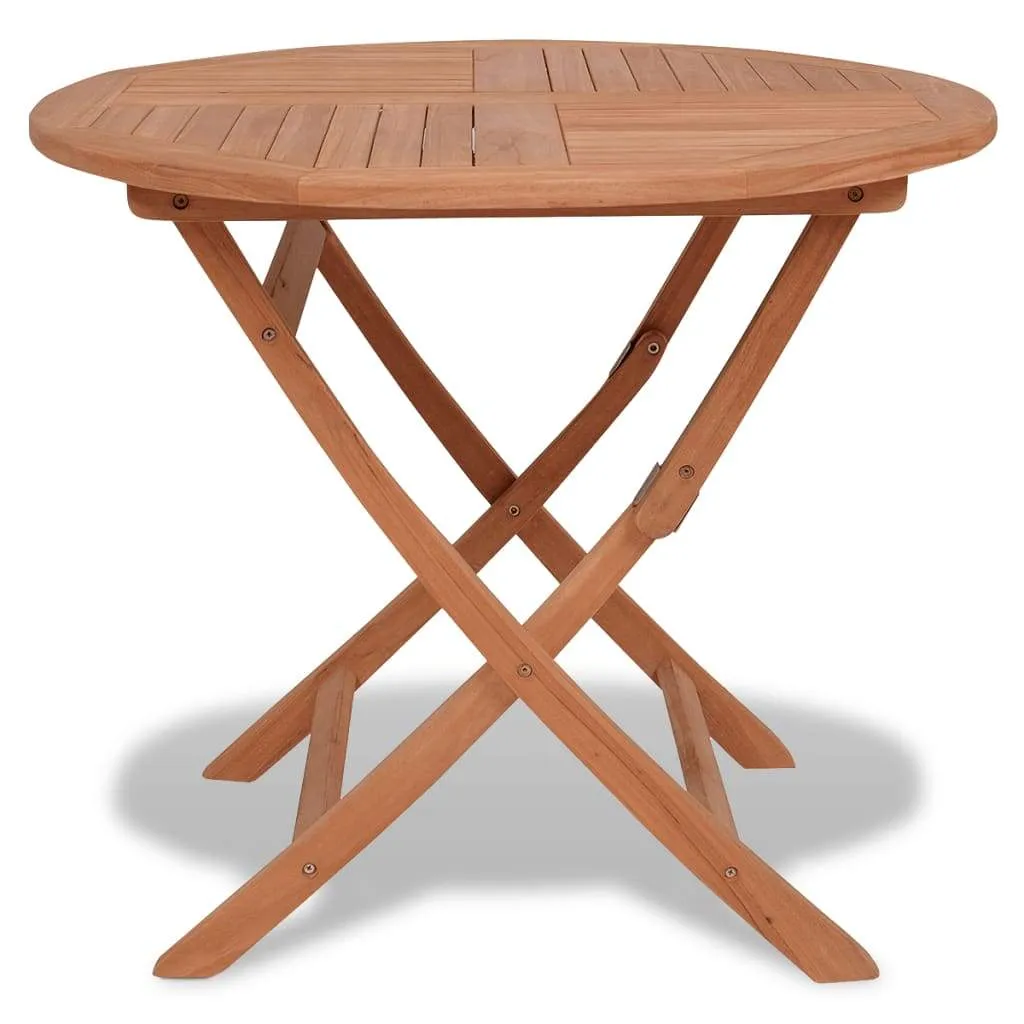 vidaXL Folding Patio Table 33.5"x30" Solid Teak Wood