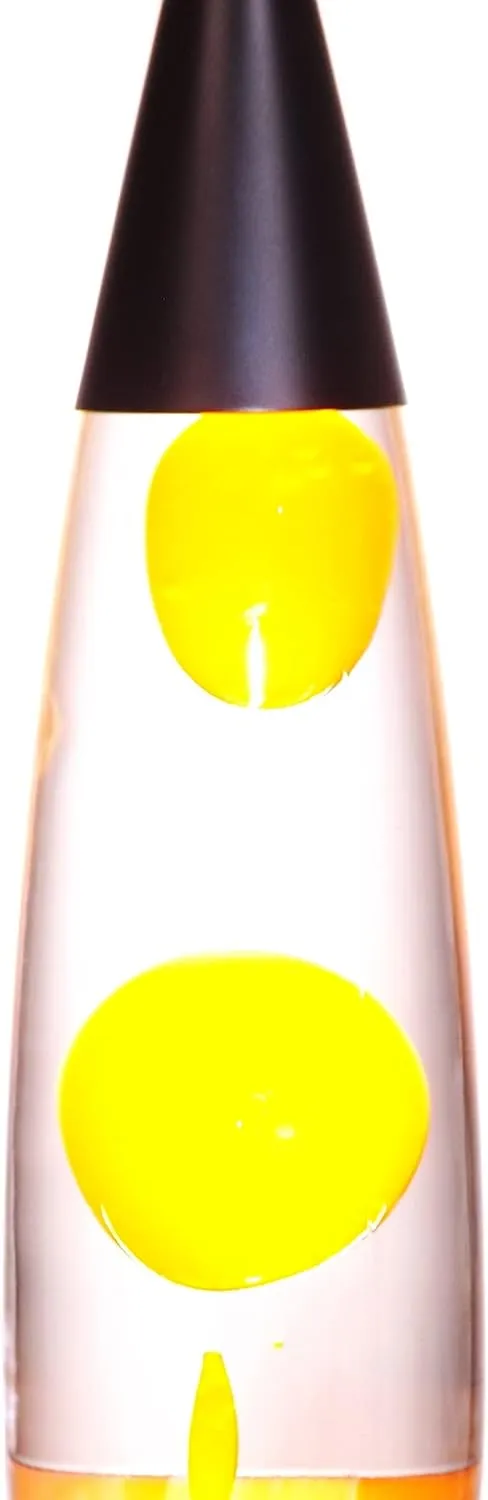 Volcan Lamp with Orange Liquid Wax and Black Base 16 inch Decorative Table Lamp for Any Area of Your Home