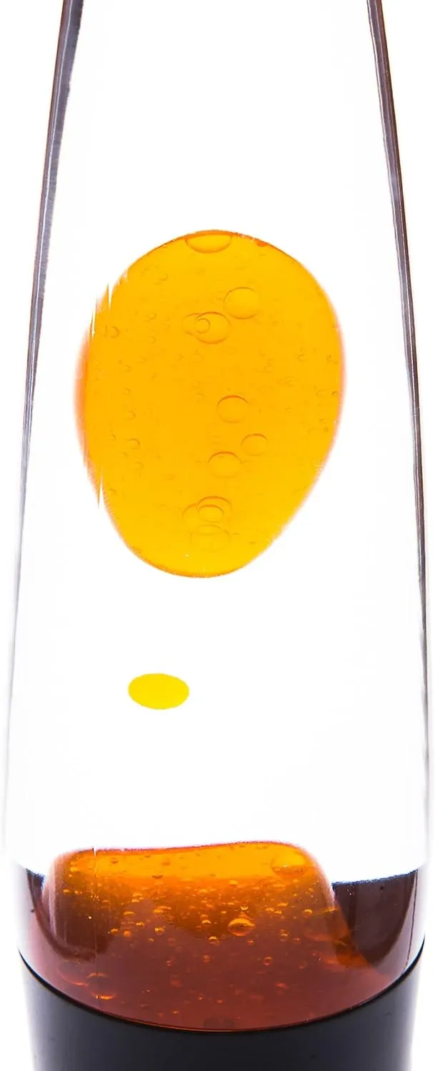 Volcan Lamp with Orange Liquid Wax and Black Base 16 inch Decorative Table Lamp for Any Area of Your Home
