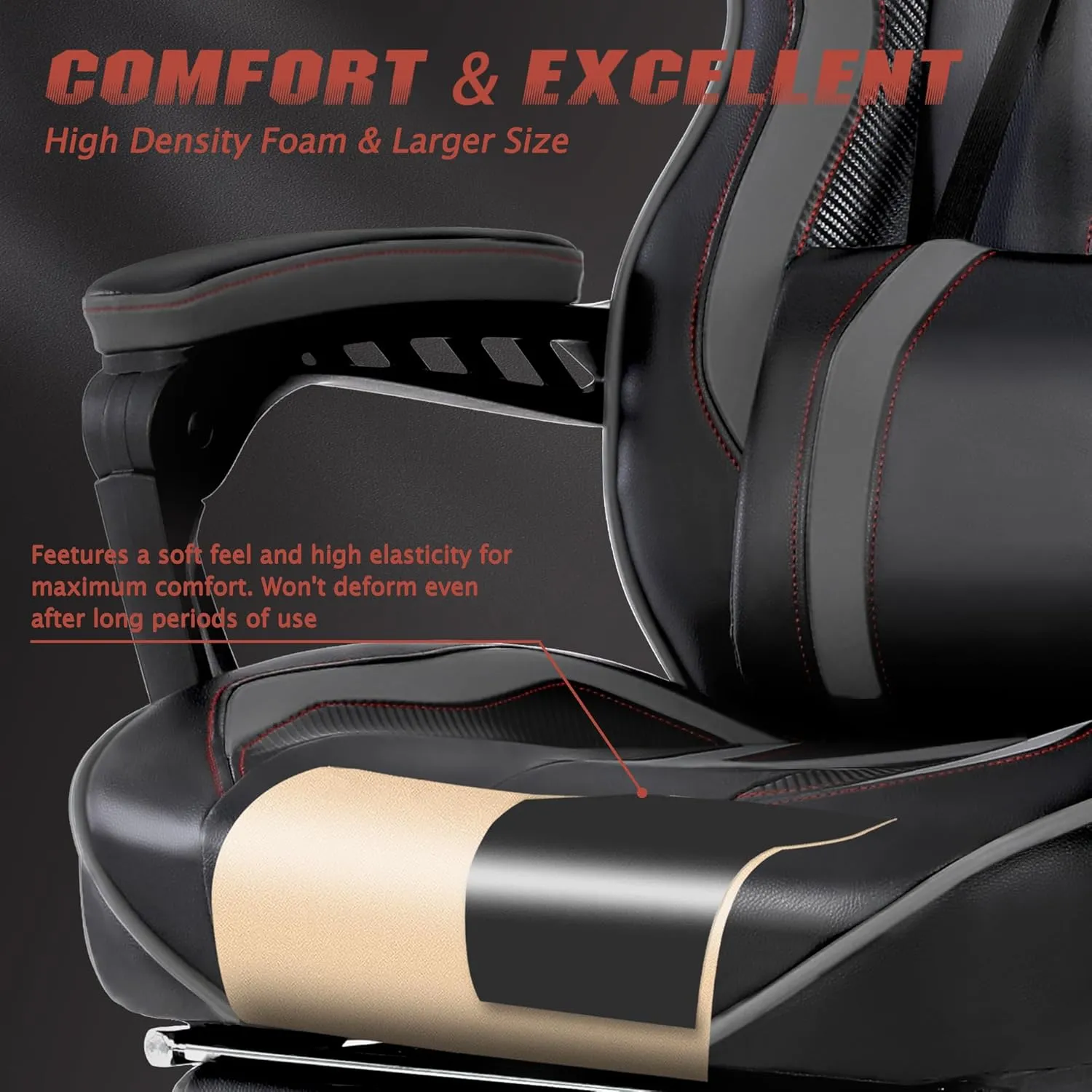 Vonesse Gaming Chair for Adults Gaming Chairs with Footrest Reclining Computer Gaming Chair for Heavy People Gamer Chair Big and Tall Ergonomic Racing Chair with Lumbar Pillow(Gray/Black)