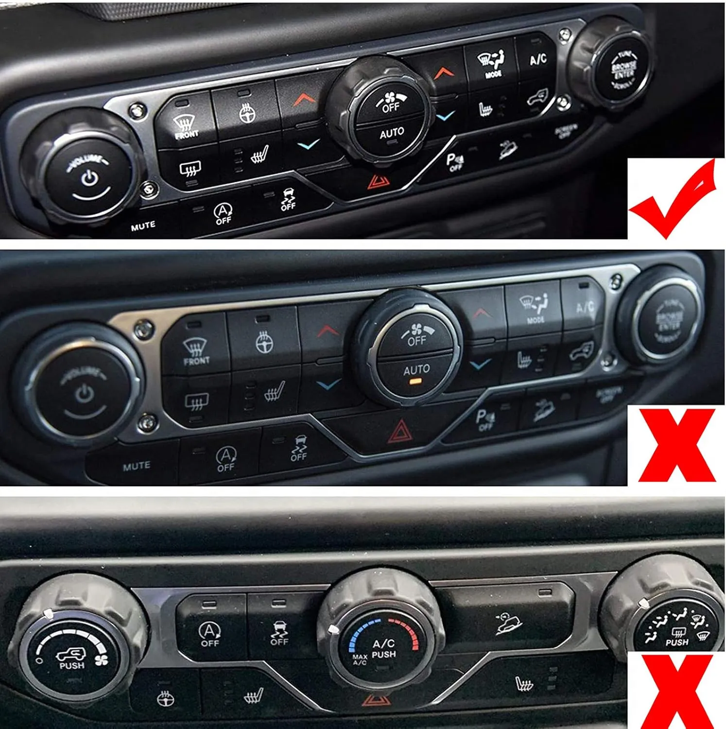 Voodonala Air Conditioner Headlight Center Consoles Switch Knob Cover Trim for 2018-2025  Jeep Wrangler JL JLU Gladiator JT 4xe Interior Accessories Orange Aluminum Alloy 4pcs