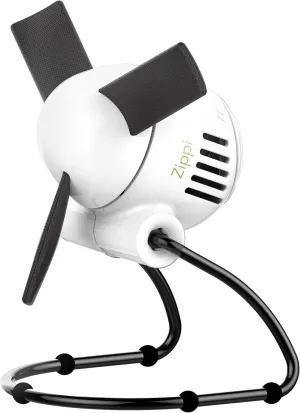 Vornado Zippi Small Personal Fan | Foldable Cooling for Desk, Nightstand, Tabletop, Travel and More| 2 Speeds & Soft Blades | Ice White