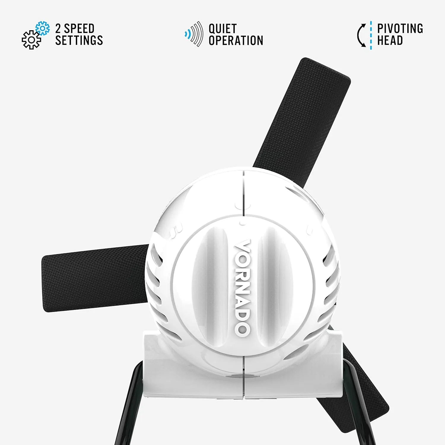 Vornado Zippi Small Personal Fan | Foldable Cooling for Desk, Nightstand, Tabletop, Travel and More| 2 Speeds & Soft Blades | Ice White