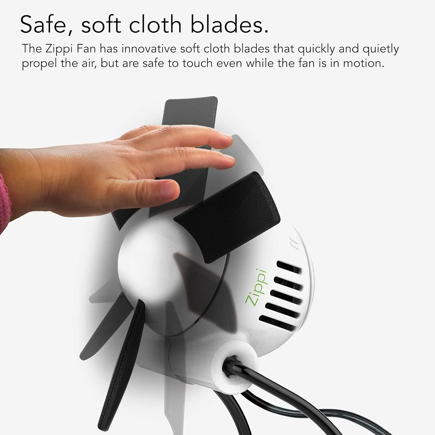 Vornado Zippi Small Personal Fan | Foldable Cooling for Desk, Nightstand, Tabletop, Travel and More| 2 Speeds & Soft Blades | Ice White