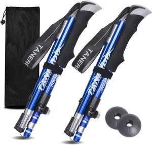 Walking Stick Trekking Poles Collapsible Hiking Poles - Auminum Alloy 7075 Trekking Sticks,Antishock and Quick Lock System, Telescopic, Collapsible, Ultralight
