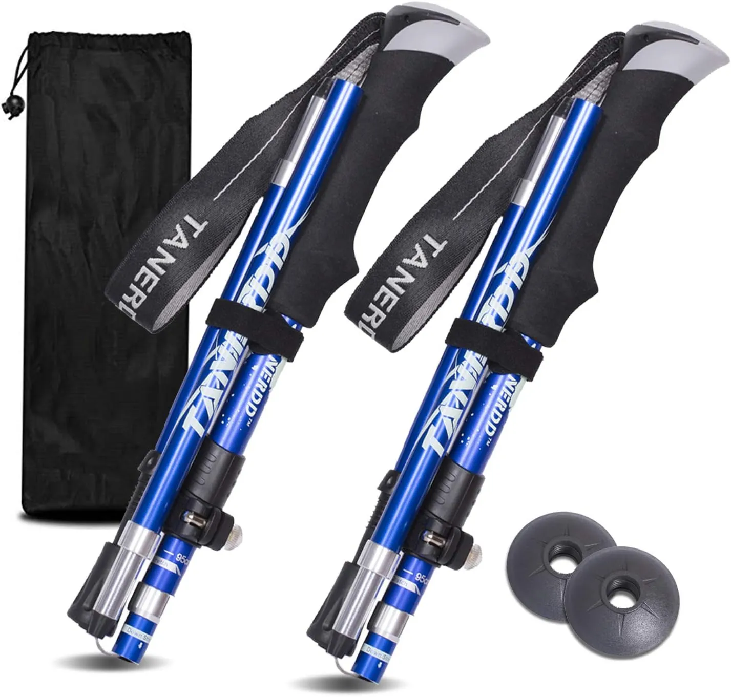 Walking Stick Trekking Poles Collapsible Hiking Poles - Auminum Alloy 7075 Trekking Sticks,Antishock and Quick Lock System, Telescopic, Collapsible, Ultralight