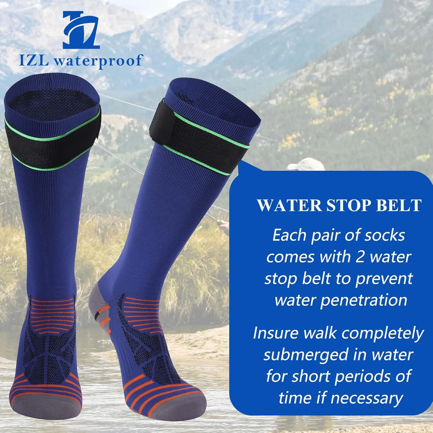 Waterproof Socks for Men Women, Outdoor Sports Breathable Waterproof Socks for Hiking Camping Wading Trekking