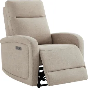 Watson & Whitely Power Recliner Chairs for Adults, Zero Wall Recliners W Power Headrest Type-C Charger, Small RV Recliners Home Theater Seating for Living Room, Fabric in Khaki