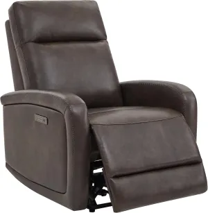 Watson & Whitely Recliner Chair, Zero Wall Reclining Sofa Chair W Power Headrest Type-C Charger, Small Faux Leather RV Recliners Home Theater Seating for Living Room, Chocolate