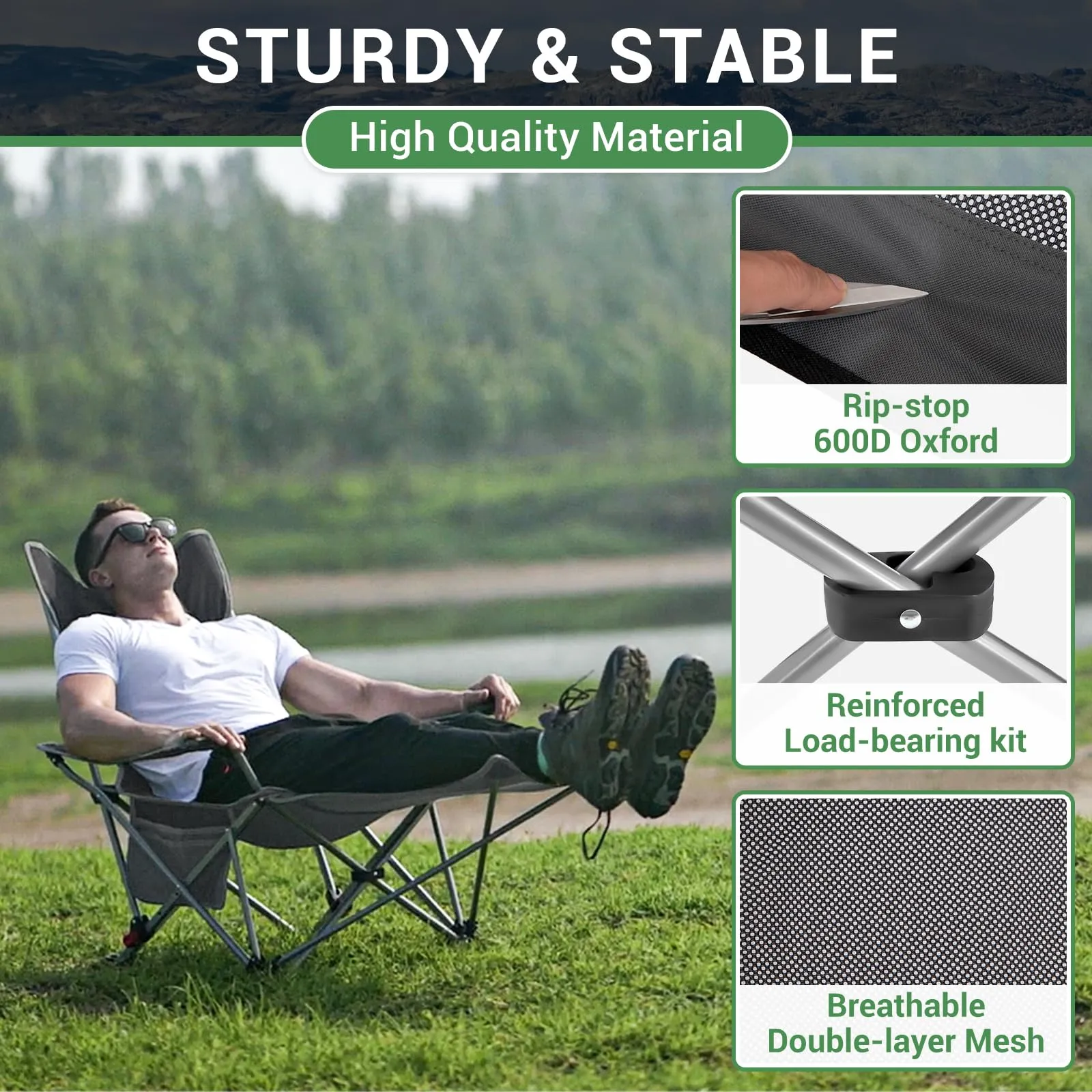 WEJOY 4-Position Reclining Camp Chair