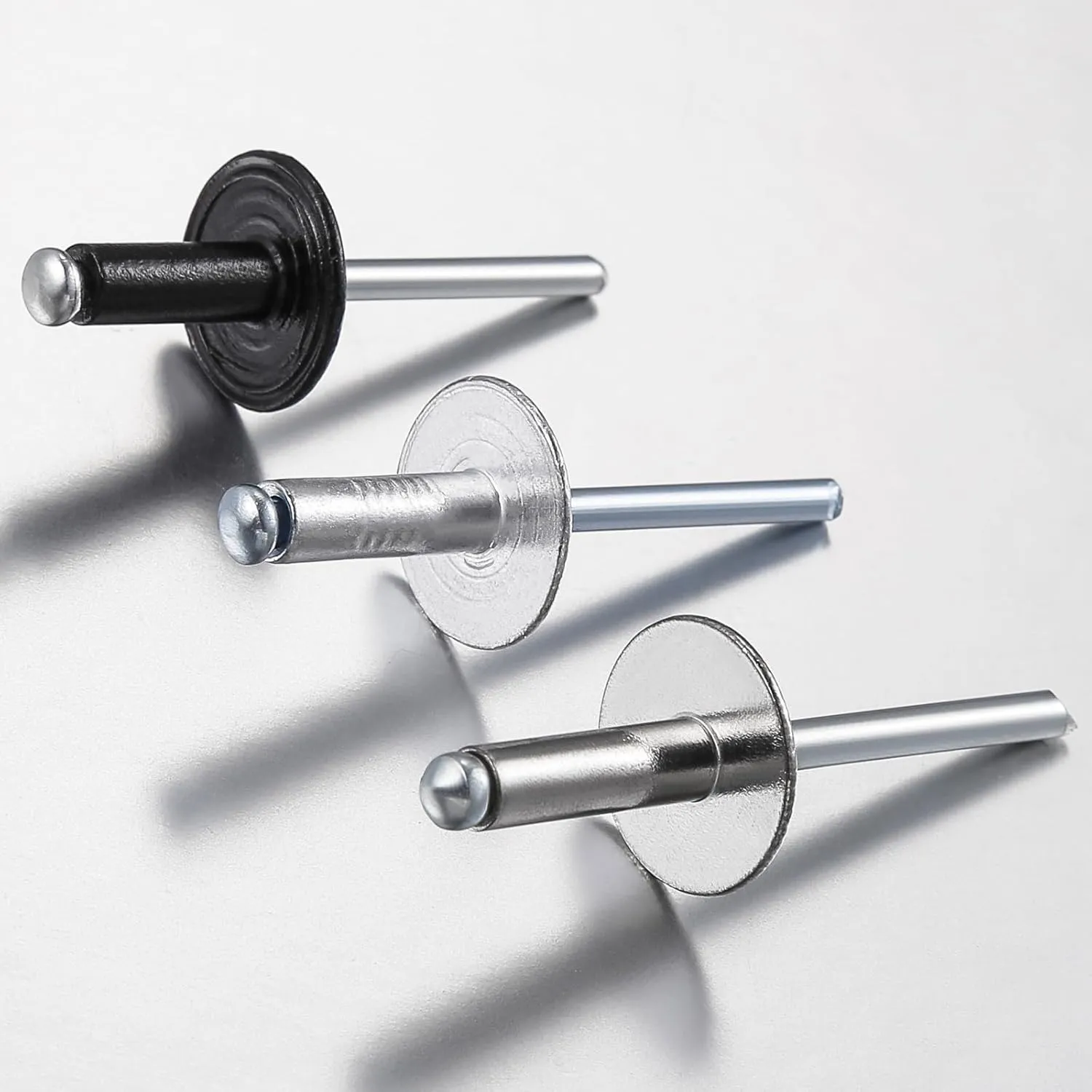 Wensilon(150 pcs) 3/16 * 1/2" Large Cap Open End Black Aluminum Blind Rivets,5 * 13 Blind Rivet