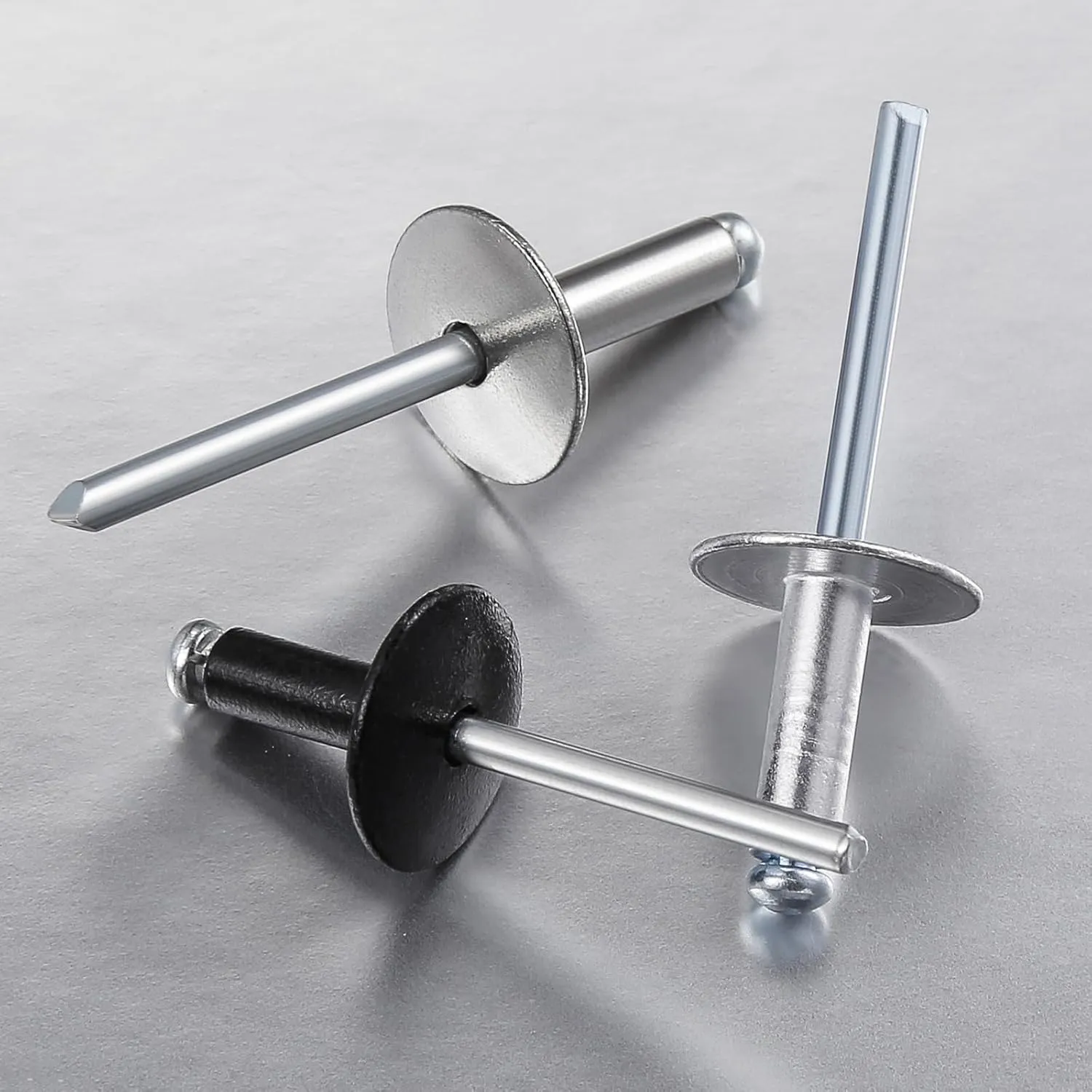 Wensilon(150 pcs) 3/16 * 1/2" Large Cap Open End Black Aluminum Blind Rivets,5 * 13 Blind Rivet