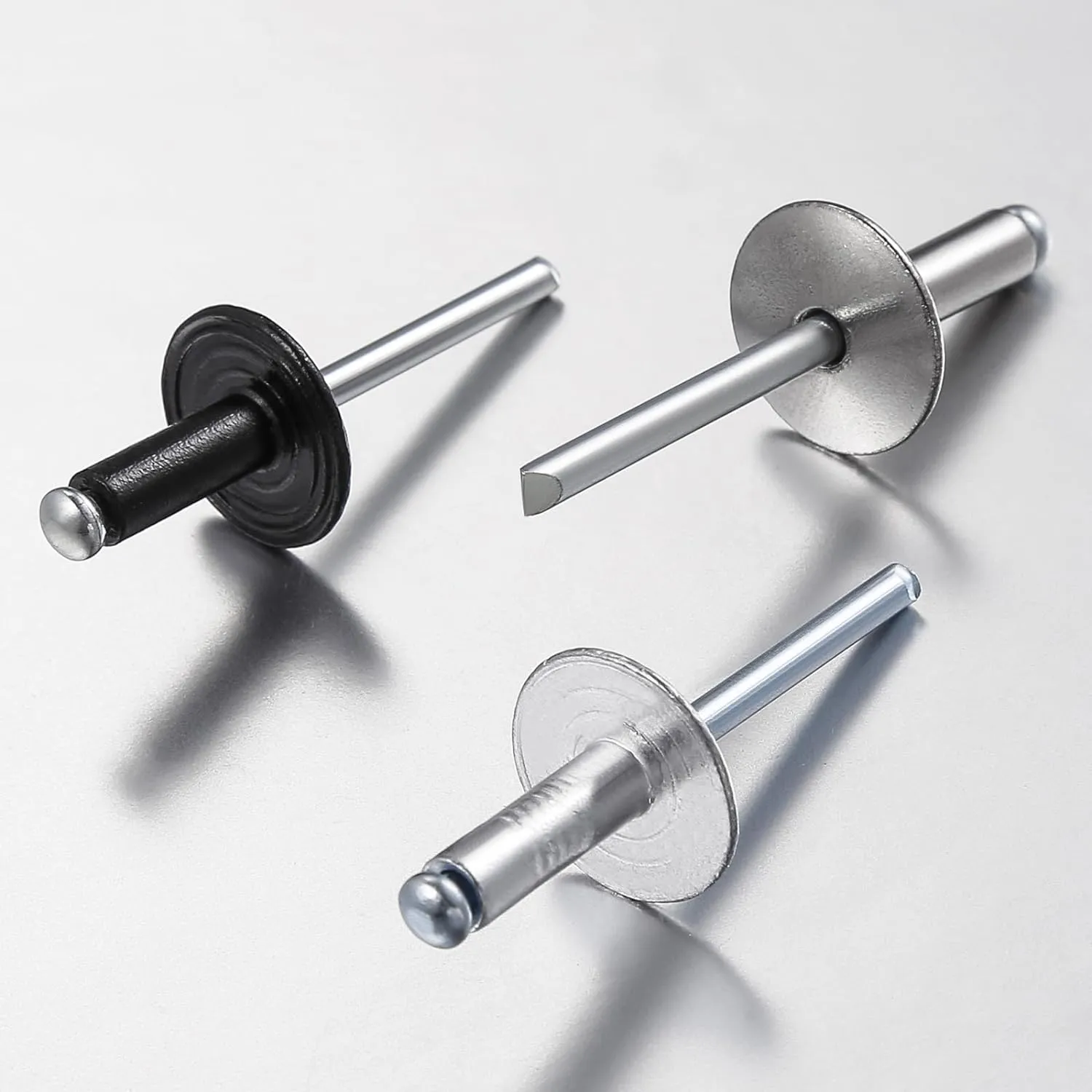 Wensilon(150 pcs) 3/16 * 1/2" Large Cap Open End Black Aluminum Blind Rivets,5 * 13 Blind Rivet