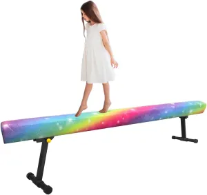 Wesky Adjustable Balance Beam,High and Low Floor Beam Gymnastics Equipment,Professional Gymnastics Beam for Kids Home Training with Foldable Legs