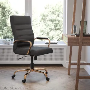 Whitney High-Back Swivel Leathersoft Desk Chair with Padded Seat and
