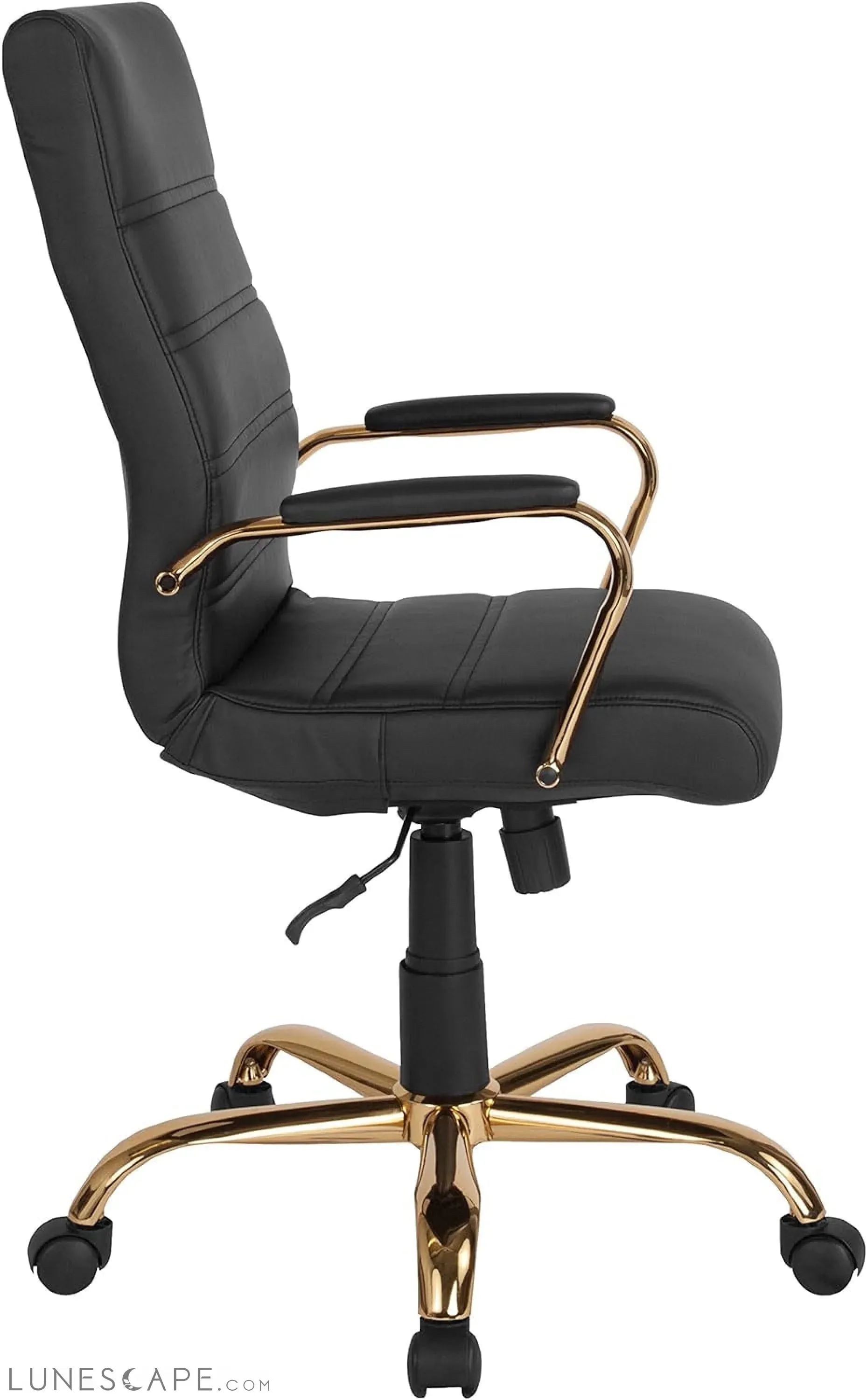 Whitney High-Back Swivel Leathersoft Desk Chair with Padded Seat and