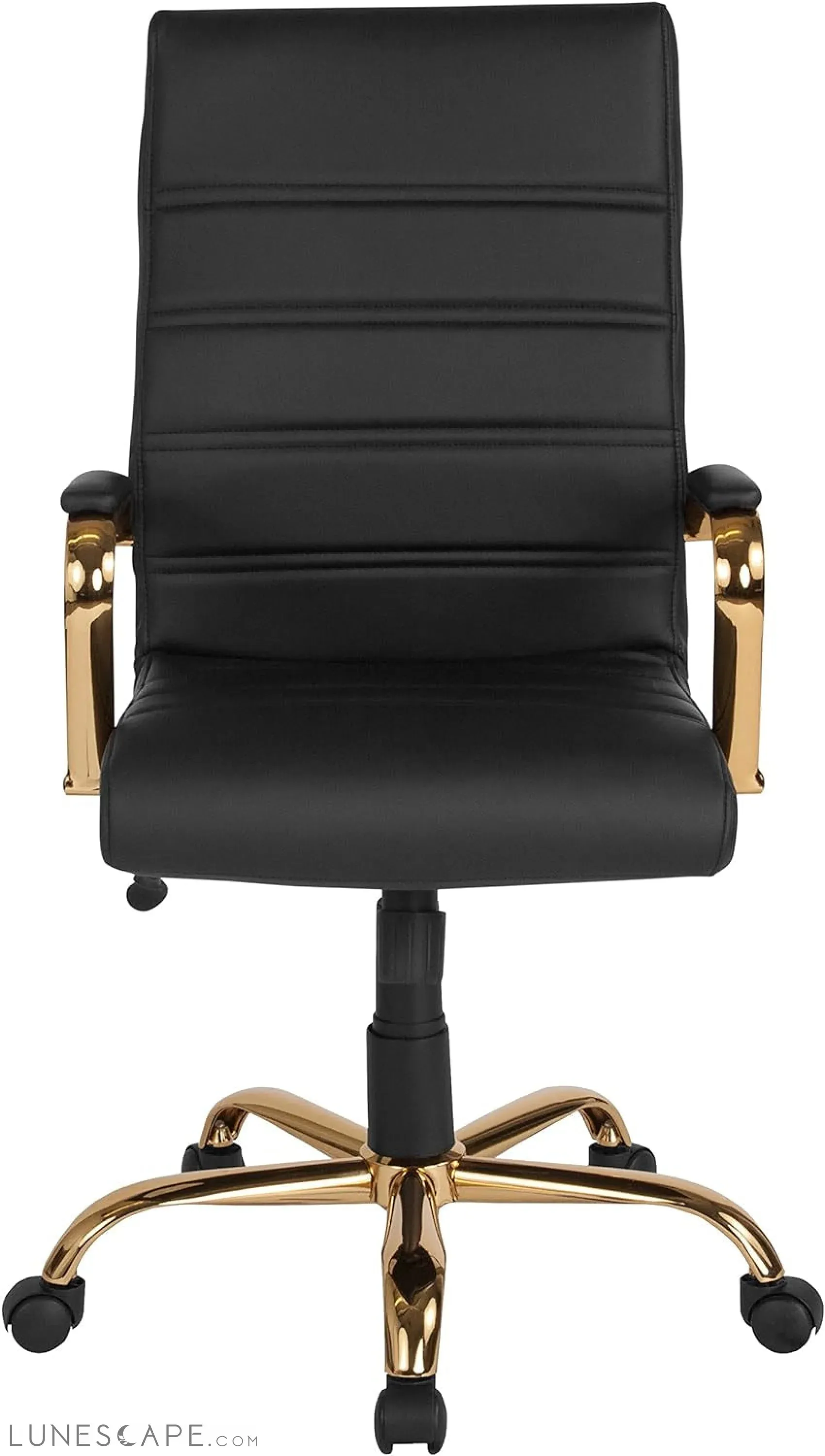 Whitney High-Back Swivel Leathersoft Desk Chair with Padded Seat and