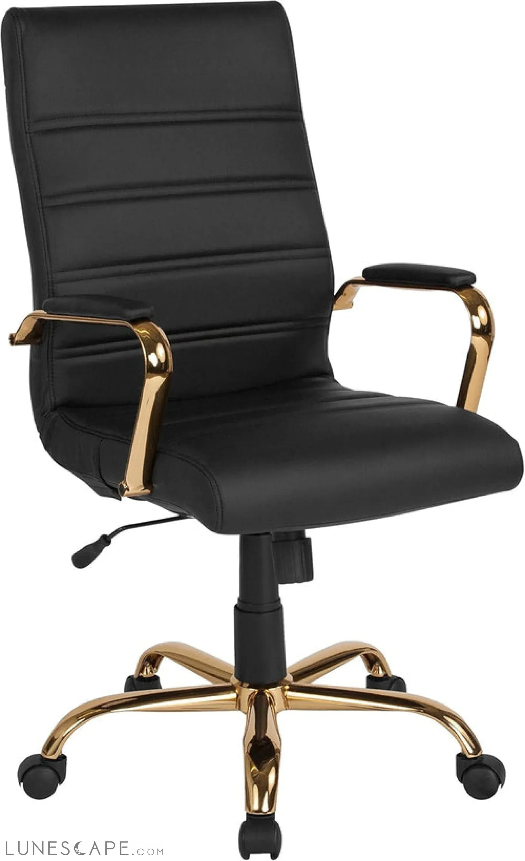 Whitney High-Back Swivel Leathersoft Desk Chair with Padded Seat and