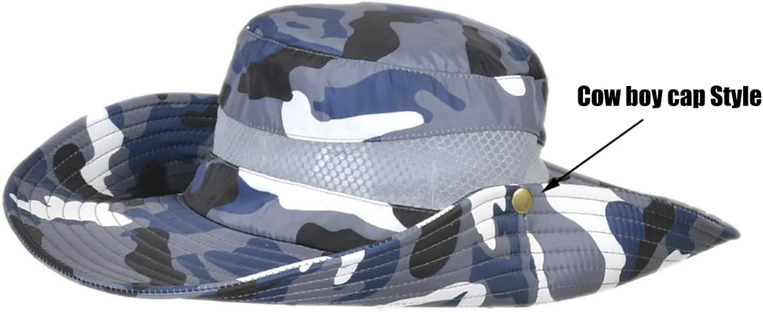 Wide Brim Military Camouflage Hat Summer Fishing Hunting Camping Hiking Cap Outdoor Sun Hat Boonie Hat