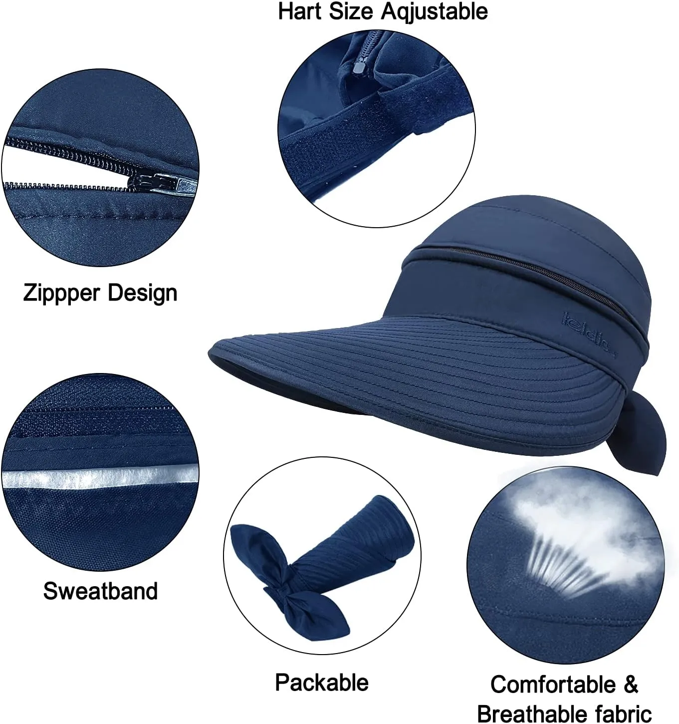 Wide Large Brim Sun Hat Summer UV Protection Thin Hat 2 in 1 Beach Sun Hat