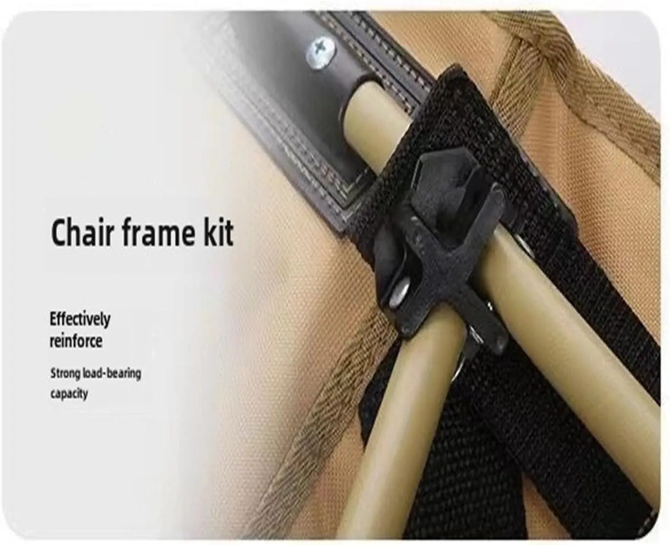 Widened High Back Chair Outdoor Folding Camping Chair Multifunctional Home Portable Fishing Stool(Beige)