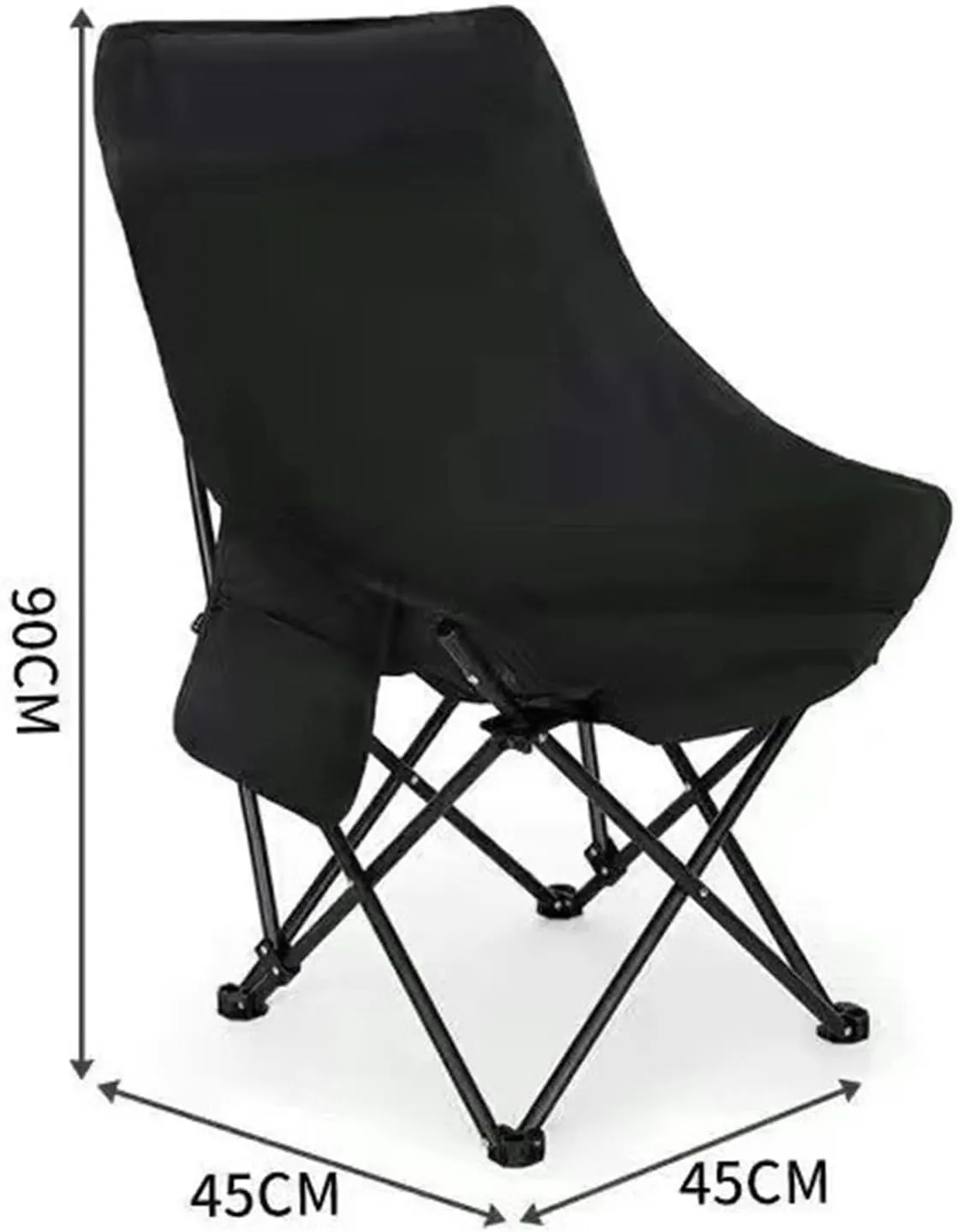Widened High Back Chair Outdoor Folding Camping Chair Multifunctional Home Portable Fishing Stool(Beige)