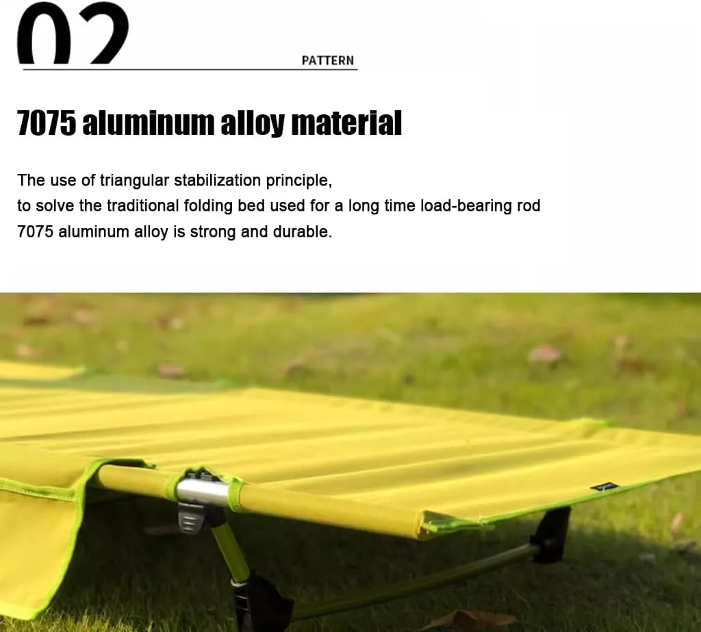 Wild Camping Cot with Side Pocket, Ultralight Folding Backpacking Cot, Supports 300lbs, Portable Camping Bed for Camping Hiking Travel Home(Color 3)