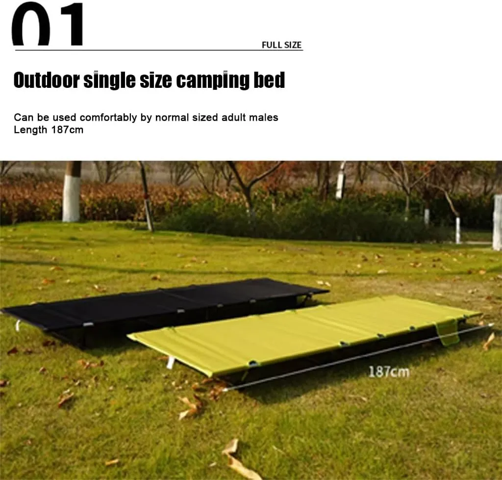 Wild Camping Cot with Side Pocket, Ultralight Folding Backpacking Cot, Supports 300lbs, Portable Camping Bed for Camping Hiking Travel Home(Color 3)