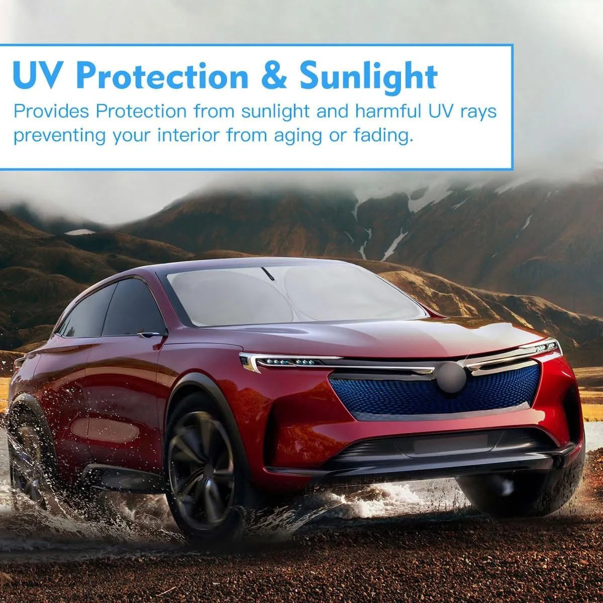 Windshield Sun Shade Custom Fit Buick Enclave 2025 2024 2023 2022 2021 2020 2019 2018 Window Sunshade for Preferred Essence Premium Accessories Car Sun Visor UV Protector Heat Shield Cover