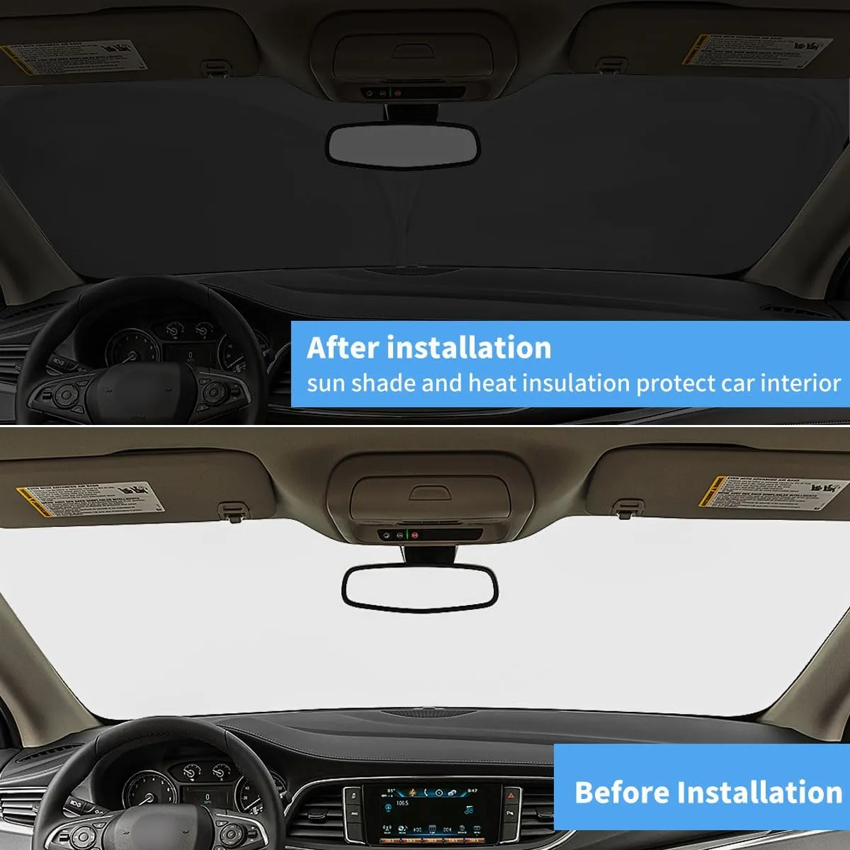 Windshield Sun Shade Custom Fit Buick Enclave 2025 2024 2023 2022 2021 2020 2019 2018 Window Sunshade for Preferred Essence Premium Accessories Car Sun Visor UV Protector Heat Shield Cover