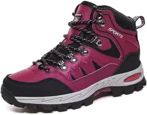 Women Men's Waterproof Hiking Shoes Lightweight Anti Slip Outdoor Adventure Ankle Boots Breathable Leather Hike Trekking Trails Shoe Couple Casual Walking Shoes Mid-Top Sneaker