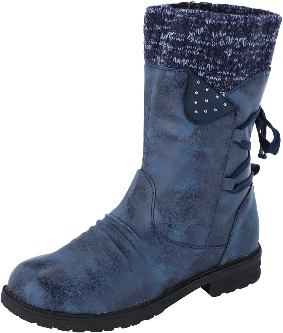 Women Snow Boots Knit Calf Waterproof Winter Boots Non Slip Fully Fur Booties Winter Warm Outdoor Ankle Boots Comfortable Winter Shoes Trekking Shoes