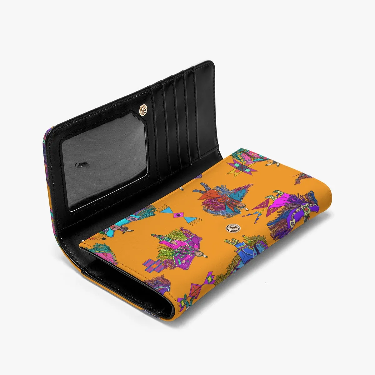 Women's Fancy Dancers Orange Foldable Wallet