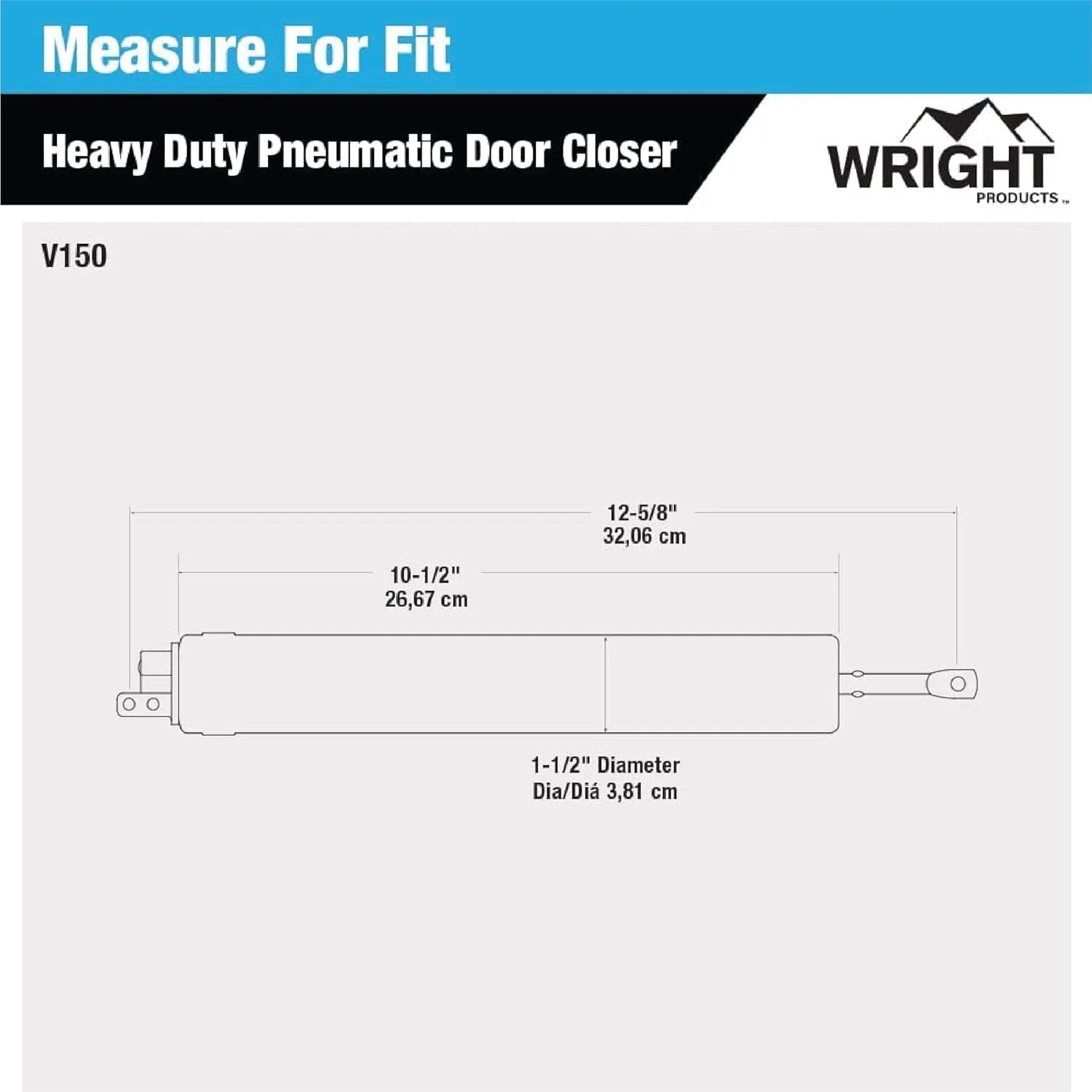 Wright Products V150 Heavy Duty Pneumatic Closer, Aluminum