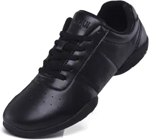 WUIWUIYU Boys Girls Women's Lace Up Aerobics Gymnastics School Cheerleading Dance Sport Shoes Training Sneakers