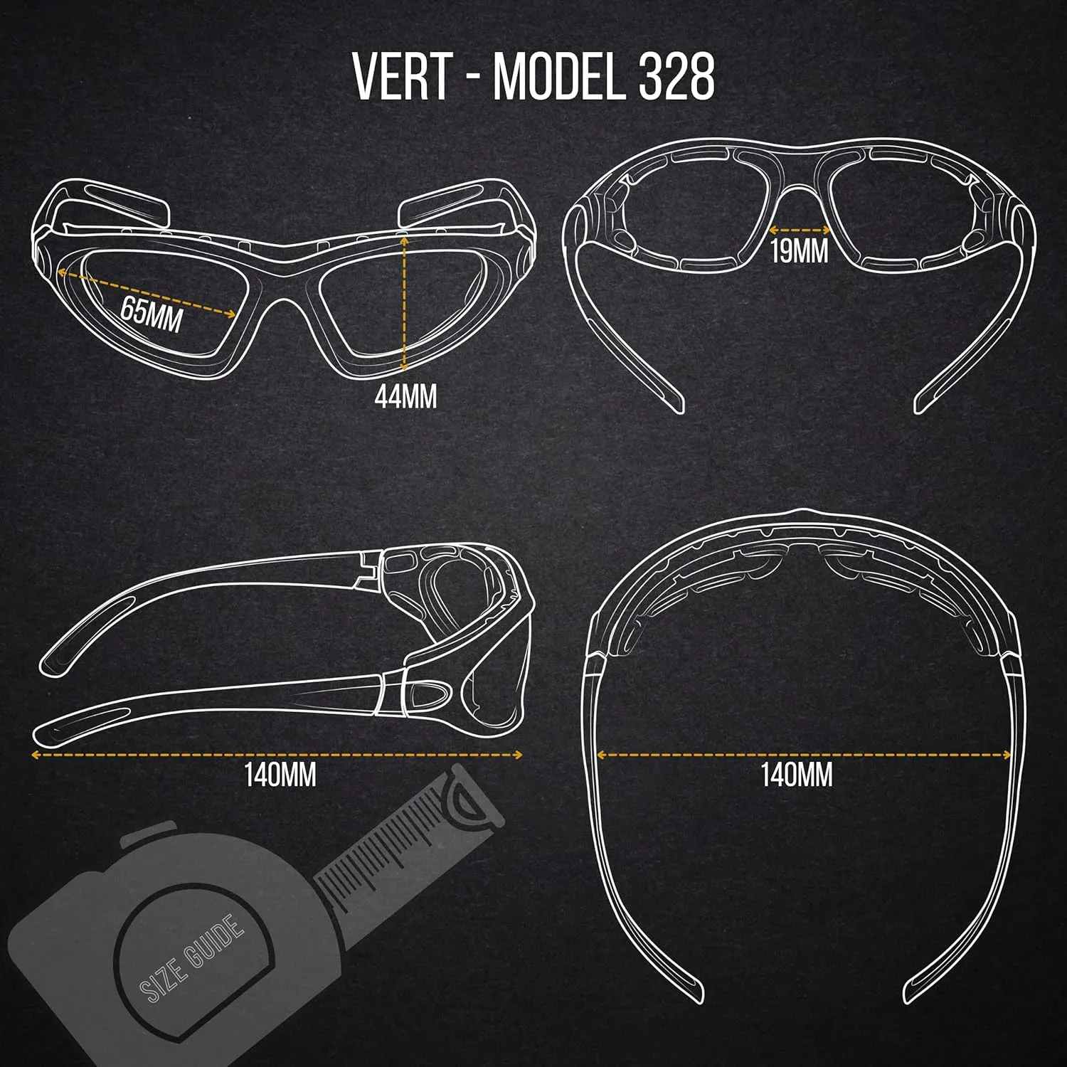 WYND Blocker Vert Motorcycle & Boating Sports Wrap Around Polarized Sunglasses