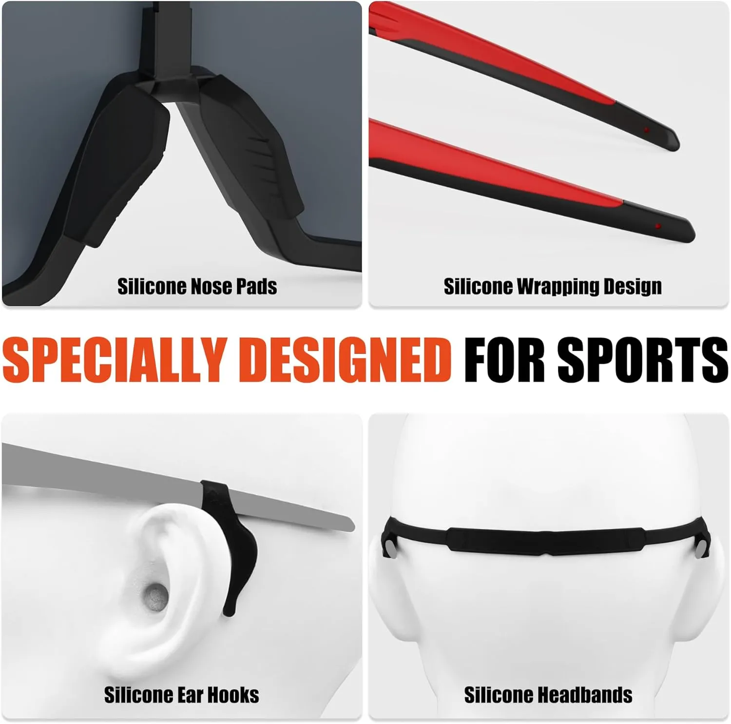 X-TIGER Polarized Sports Sunglasses with 5 Interchangeable Lenses,Mens Womens Cycling Bike Glasses,Baseball Running Fishing