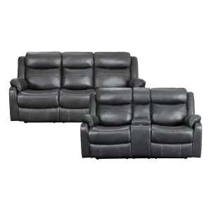 Yerba 2pc Set: Sofa, Love in Gray - 9990GY*2