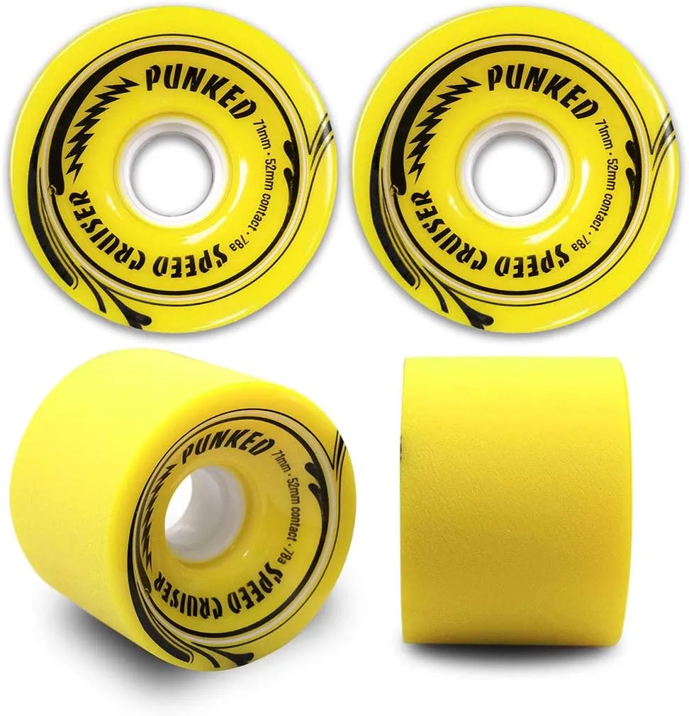 Yocaher Beach Series Complete Drop Through Skateboards Longboard w/Black Widow Premium 80A Grip Tape Aluminum Truck ABEC-9 Bearing 70mm Skateboard Wheels