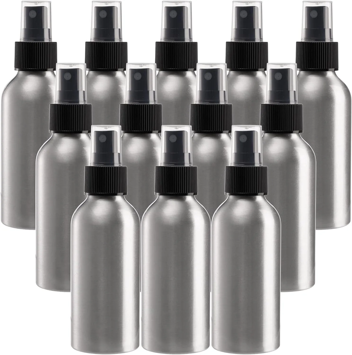 Youeon 12 Pack 4 Oz Fine Mist Spray Bottles, Reusable Aluminum Empty Spray Bottles, Small Refillable Bottle for Travel, Cosmetic, Perfume, Toner, Essential Oil Storage, Leak Proof