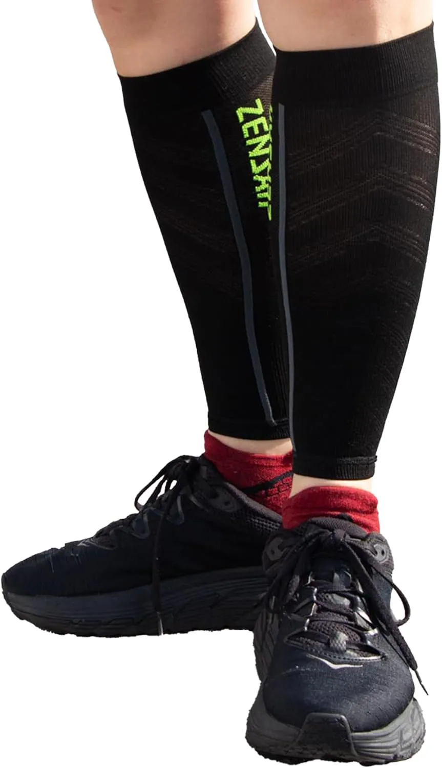 Zensah Featherweight Compression Leg Sleeves - Relieve Shin Splints, Calf Strains